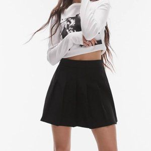 TOPSHOP Mini A-Line Skater Skirt Black EUC (US Size 2)